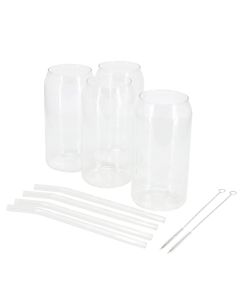 Gibson Home Zadie 10 Piece Glass Tumbler and Straw Set in Clear