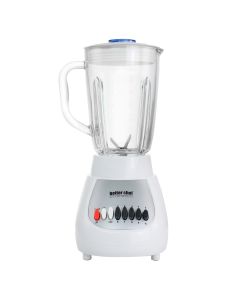 Better Chef 10-Speed 350 Watt 42 Ounce Glass Jar Blender in White/Silver